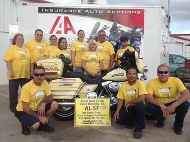 IAA’s Orlando-North branch customized a yellow 2005 Harley Davidson that was auctioned for $6,000, raising funds for Alex’s Lemonade Stand Foundation.